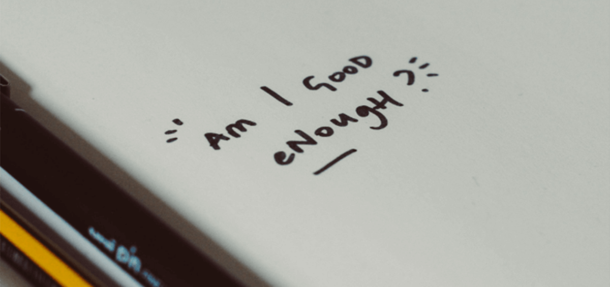 am i good enough text in blog banner