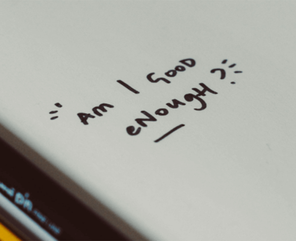 am i good enough text in blog banner